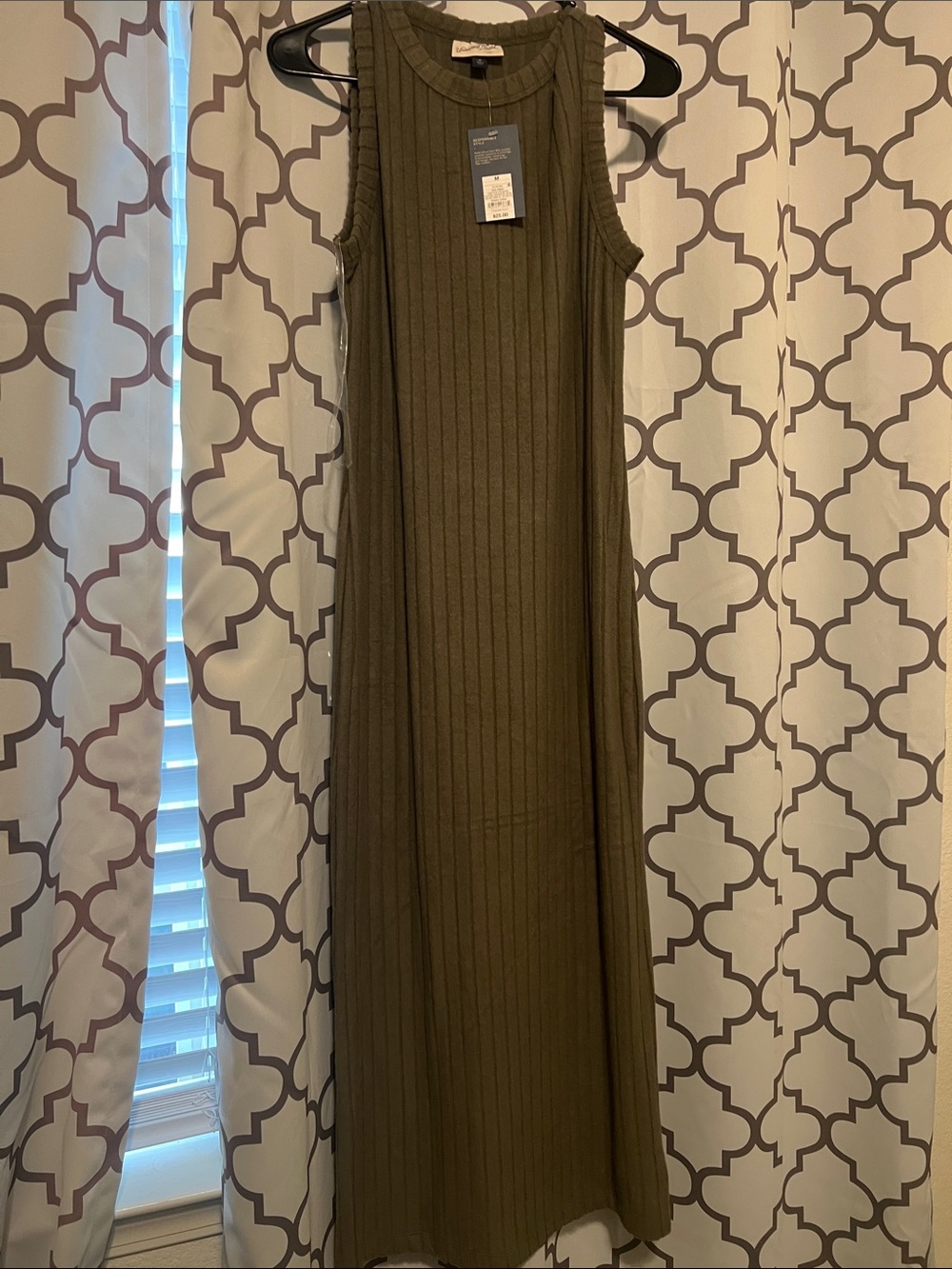 Universal Thread Olive Ribbed Sleeveless Maxi Dress